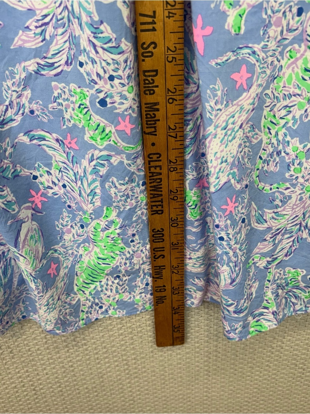 Lilly Pulitzer Hollie Tunic Women's Mini Dress Large Tropical Blue Beach Boho - Picture 9 of 10